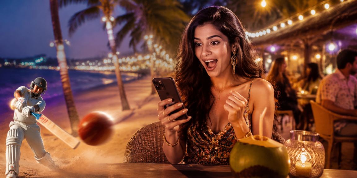 Cricket betting on the beach in Goa, India