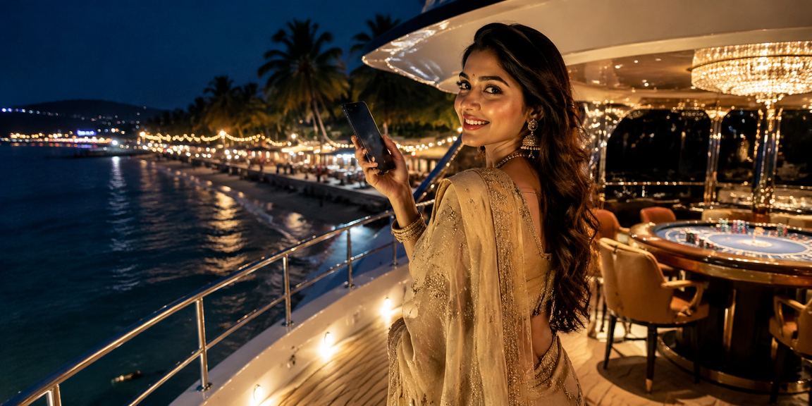 Mobile football betting on beach in India